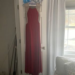 Amazing long red, sparkly dress!